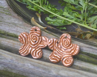 Posies- Small Handmade Copper Charms