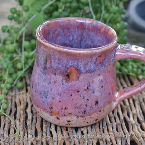 Girly Girl-  Earthy Gilded Spotted Pink Stoneware Mug