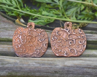 Small Handmade Copper Pumpkin Charms