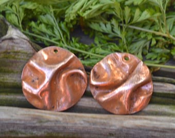 Wrinkles- Handmade Copper Charms