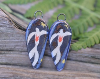 Matisse-Handmade Porcelain Picture Bead Pair