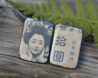 Handmade Porcelain Japanese Picture Bead Blocks