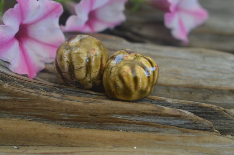 Organic Handmade Porcelain Bead Caps