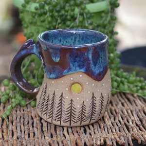 Mountain Lover's Mug Rustic Handmade Stoneware Mug image 1