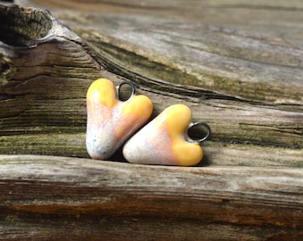 Handmade Porcelain Two Tone Hearts