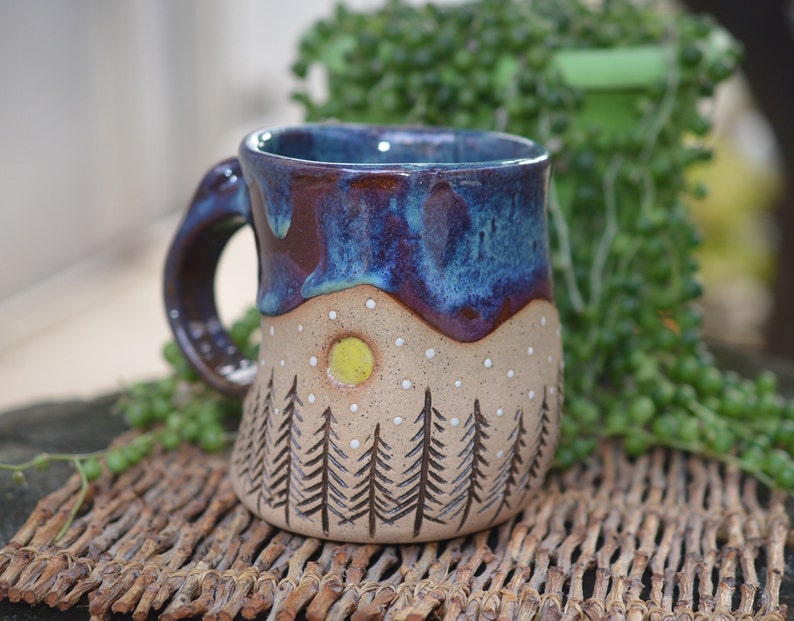 Mountain Lover's Mug Rustic Handmade Stoneware Mug image 2