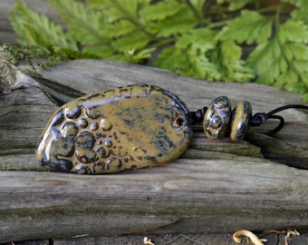 Earths Layers - Handgefertigtes Steingut Fokal Bead Set