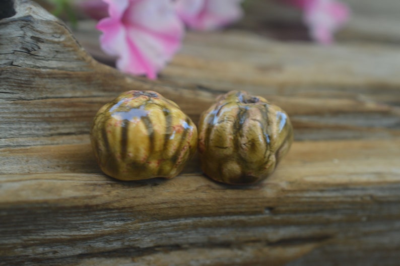 Organic Handmade Porcelain Bead Caps