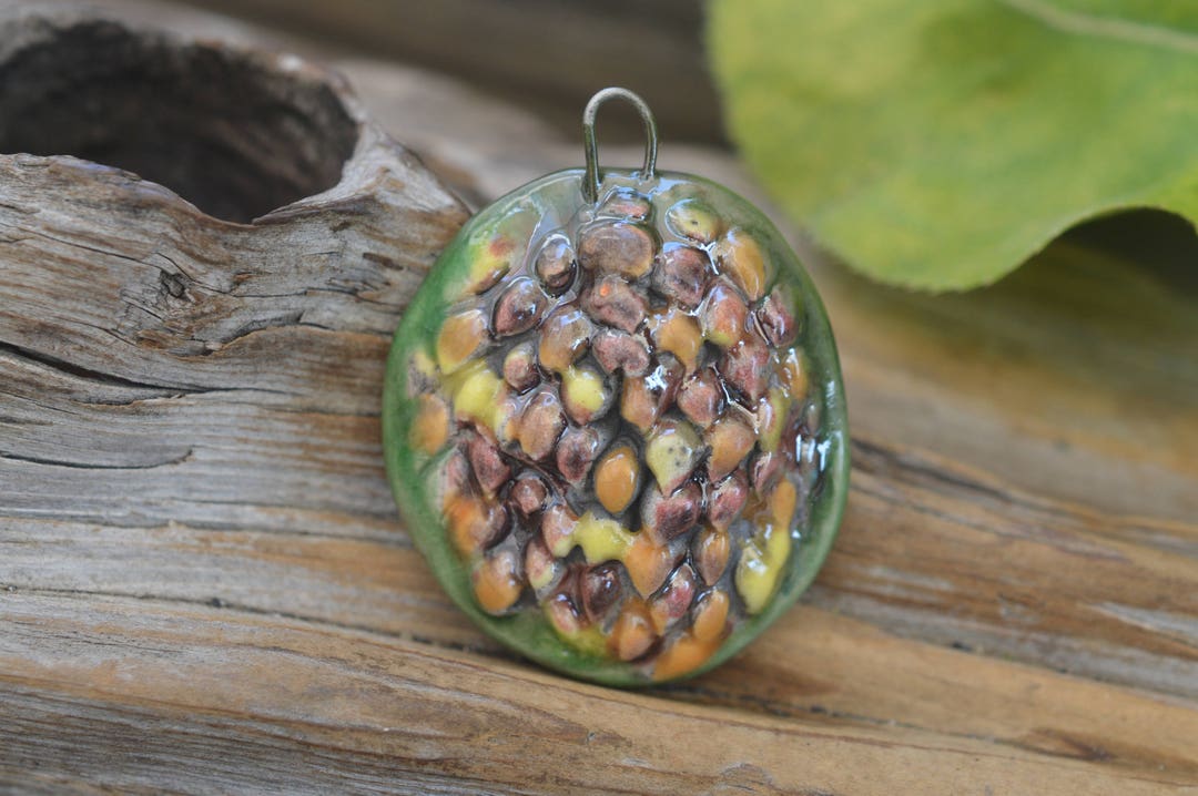 India Raku Indian Corn- Handmade Porcelain Raku Pendant - Etsy