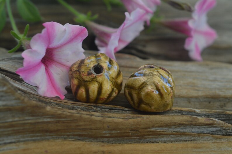 Organic Handmade Porcelain Bead Caps
