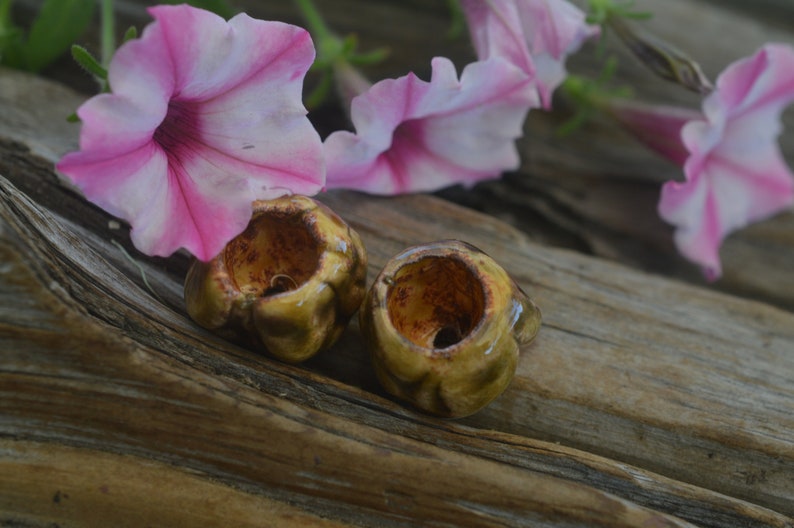 Organic Handmade Porcelain Bead Caps