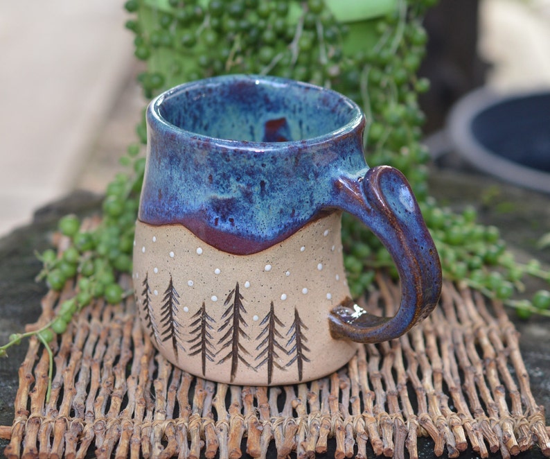 Mountain Lover's Mug Rustic Handmade Stoneware Mug image 4