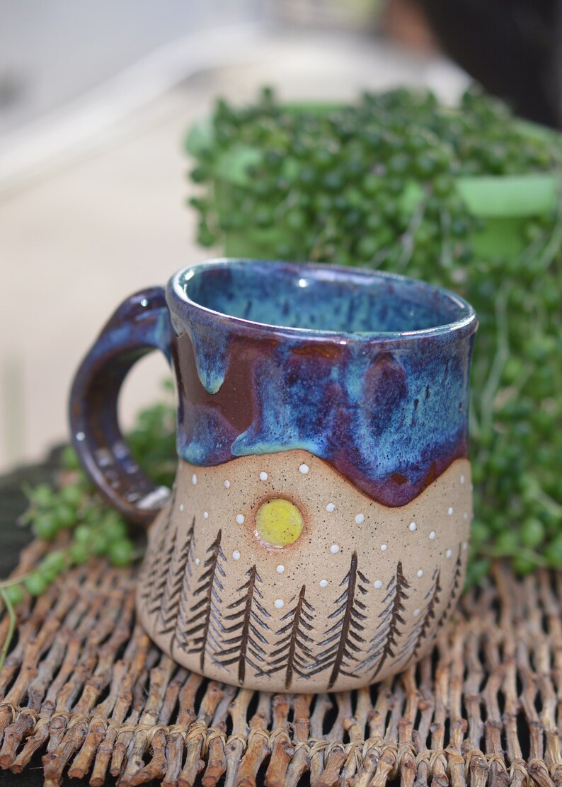 Mountain Lover's Mug Rustic Handmade Stoneware Mug image 7