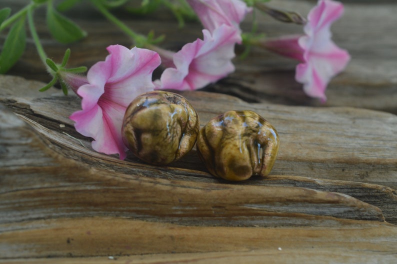 Organic Handmade Porcelain Bead Caps