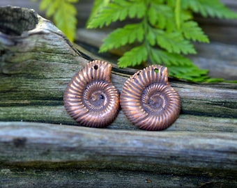 Ammonite-  Handmade Solid Copper Fossil Charms