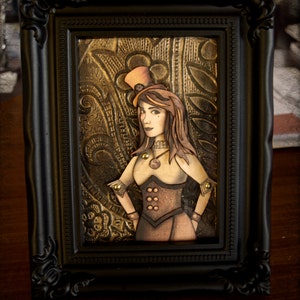 Bambola di carta Abigail Della Morte - Arte incorniciata steampunk