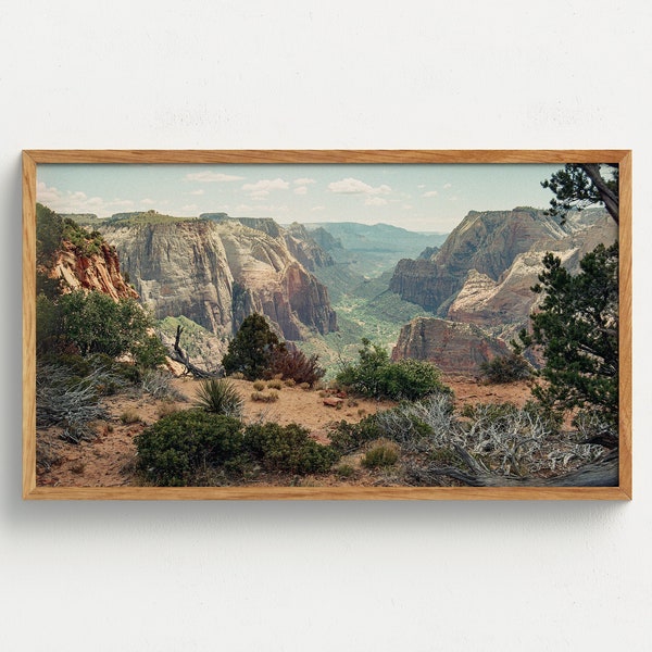 Samsung Frame TV Art Zion Canyon Digital Download Southwest Wall Art Desert Photography Utah Landscape Film Western Decor National Park