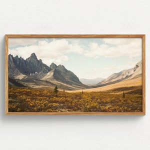 Samsung Frame TV Art Mountain Digital Download Western Decor Yukon Photography Autumn Fall Canadian Landscape Medium Format Film