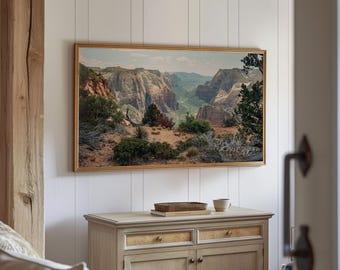 Samsung Frame TV Art Zion Canyon Digital Download Southwest Wall Art Desert Photography Utah Landscape Film Western Decor National Park