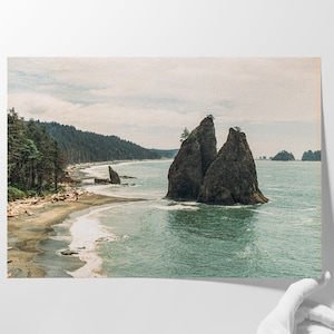 Pacific Northwest Sea Stacks, Washington Photography, PNW Art, Pacific Northwest Wall Art, Coastal Print, Film Photography, Ocean Home Decor No Frame