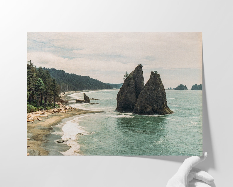 Pacific Northwest Sea Stacks, Washington Photography, PNW Art, Pacific Northwest Wall Art, Coastal Print, Film Photography, Ocean Home Decor No Frame