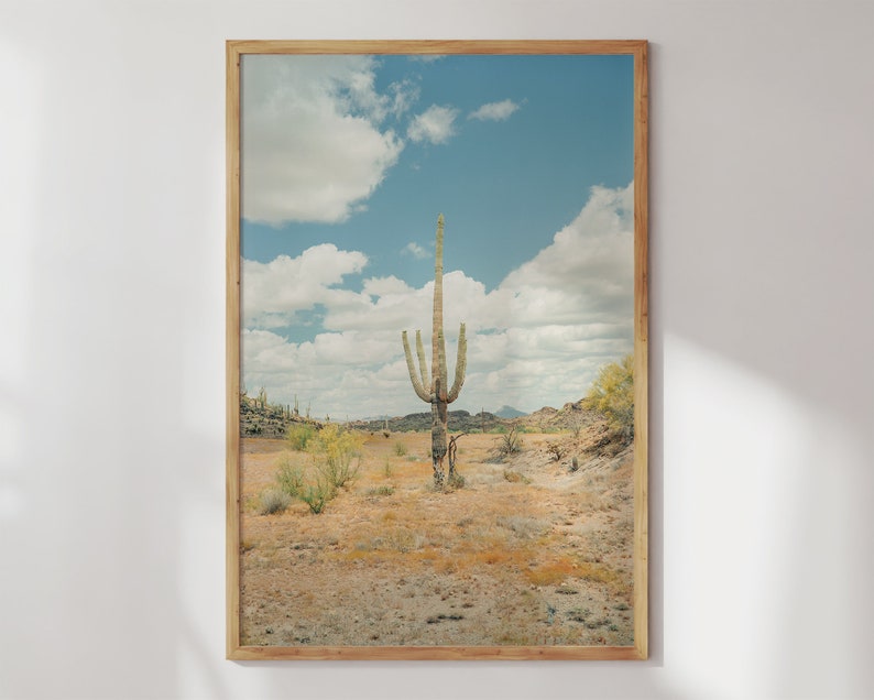 Desert Wall Art Saguaro Cactus Print Southwestern Landscape Photography Mountain Nature Scene Arizona Home Office Wall Hanging Giclee Fine Art Print Cold Press Textured Matte Paper Premium Quality Photography Western Theme Display Interior