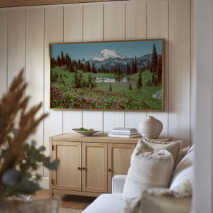 Samsung Frame TV Art Mt Rainier Digital Download Pacific Northwest Wall Art Beautiful Landscape Washington Photography Mountain Film Photo