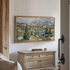 Samsung Frame TV Art Wyoming Mountain Digital Download American West Western Wall Decor Beautiful Landscape Rocky Mountain Wyoming Photo