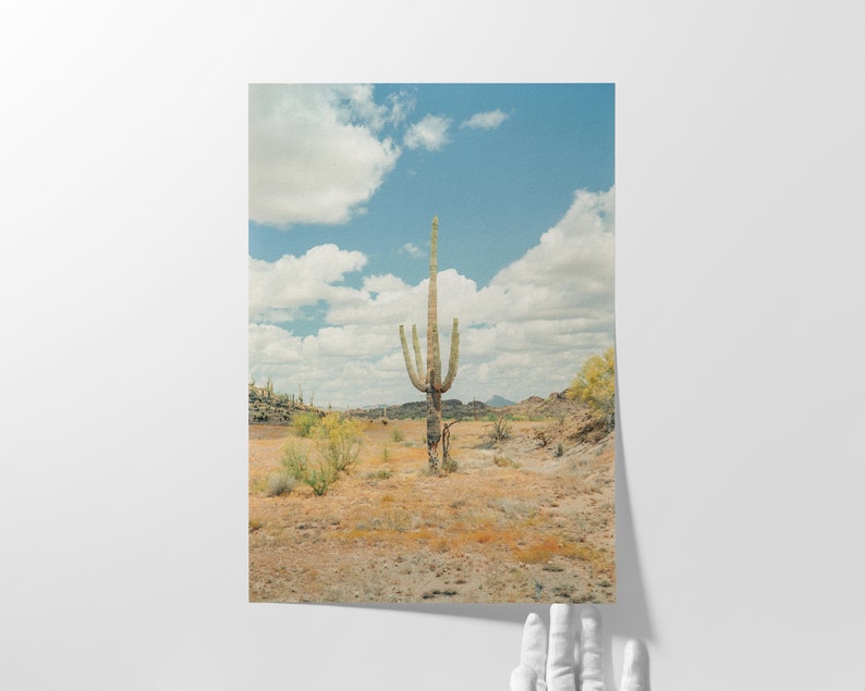 Arizona Nature Photography Desert Wall Art Saguaro Cactus Print Southwestern Landscape Mountain Scene Giclee Fine Art Print Premium Quality Cold Press Textured Matte Paper Home Office Wall Hanging Western Theme Display Interior Design