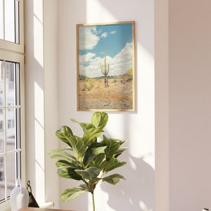 Saguaro Cactus Print Southwestern Desert Wall Art Arizona Landscape Photography Mountain Nature Scene Giclee Fine Art Print Premium Quality Cold Press Textured Matte Paper Home Office Wall Hanging Western Theme Interior Design Southwestern