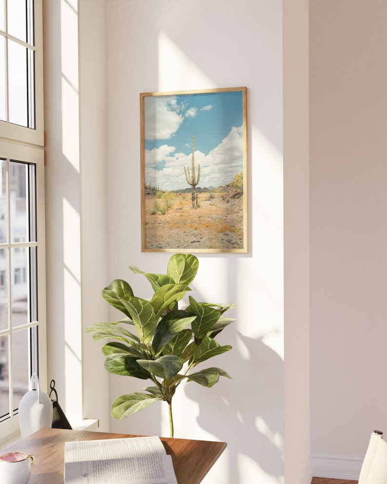 Saguaro Cactus Print Southwestern Desert Wall Art Arizona Landscape Photography Mountain Nature Scene Giclee Fine Art Print Premium Quality Cold Press Textured Matte Paper Home Office Wall Hanging Western Theme Interior Design Southwestern