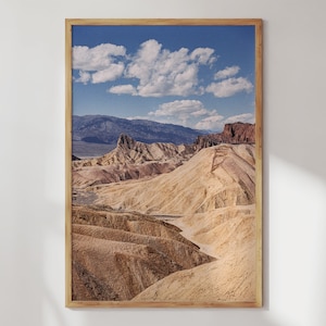 Desert Landscape Western Decor Wall Art - Americana Southwest Mountain Photography Film Print, Death Valley Aesthetic Physical Art Print