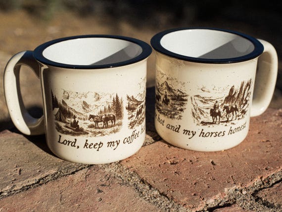 Western Mug Gift Cowboy Coffee Horse Cup Lord Keep My Coffee Hot and My Horses Honest