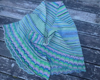 Hand knitted wool  light weight shawl/wrap