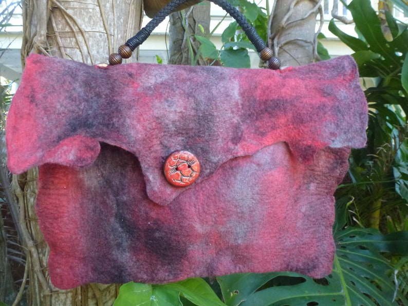 Hand dyed merino felted satchel style and handle Nippon regular agency with top Mail order in bag