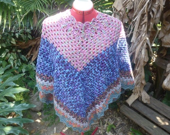 Acrylic hand crochet poncho.