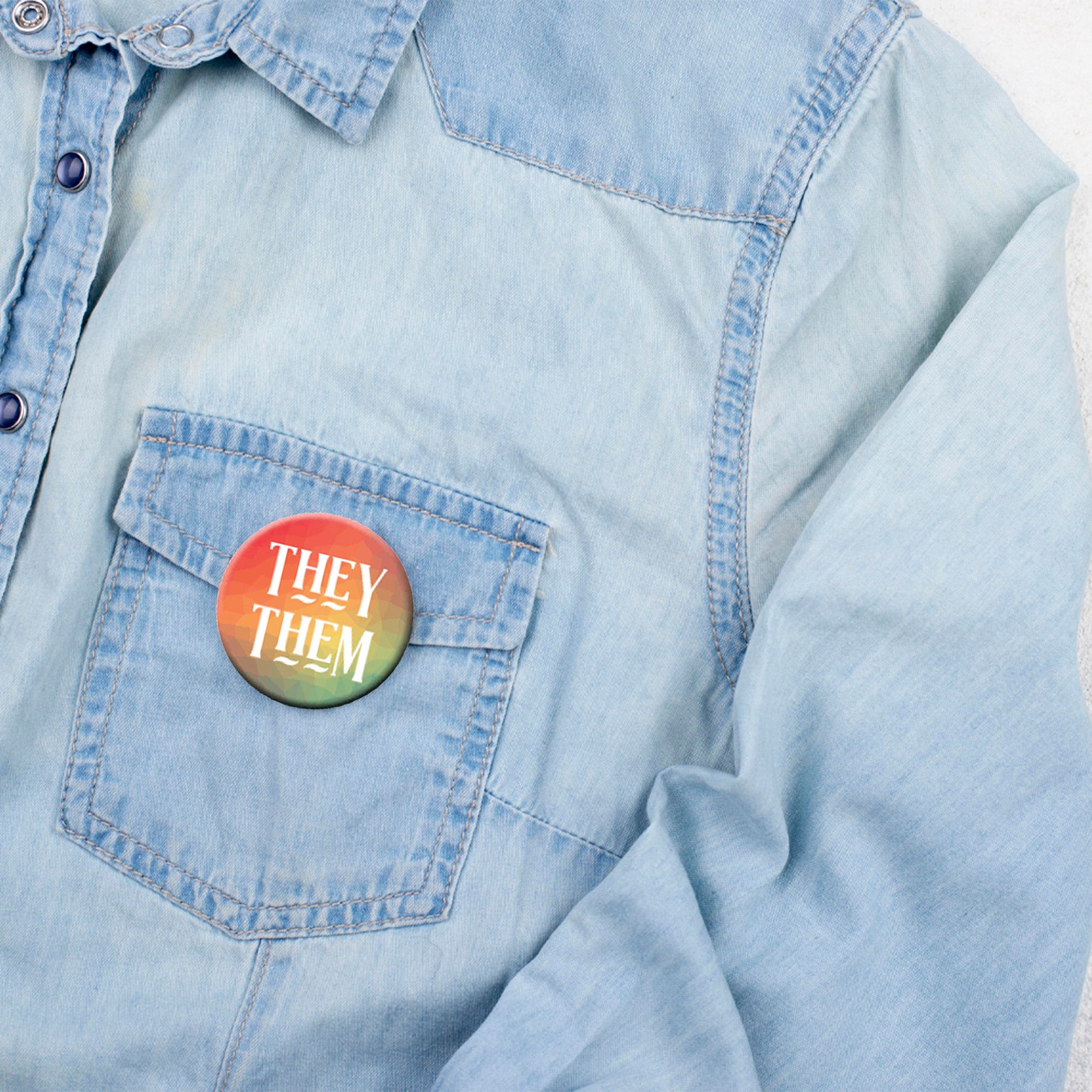 Pronoun Pins Set of 2 They Them He Him She Her Xe Xem He | Etsy