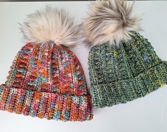 Warm & Cozy Woman's Winter Hat with Pom Pom