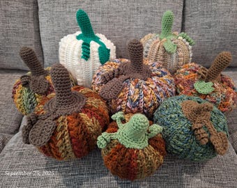 Crocheted Pumpkins, Autumn Pumpkins, Pumpkin Decor