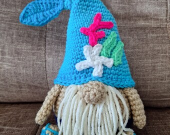 Crocheted Mermaid Gnome: Handcrafted Summer Home Decor