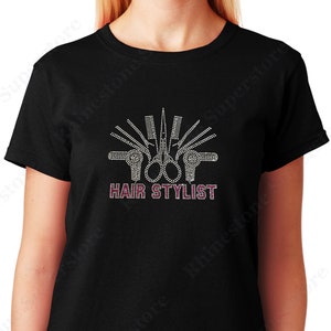 Women's / Unisex Rhinestone T-shirt Hair Stylist With Tools in S, M, L ...