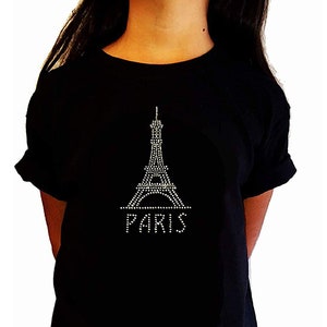Girls Rhinestone T-shirt Paris Eiffel Tower Size - Etsy