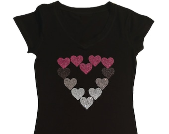 Women's Rhinestone Fitted Tight Snug Shirt 