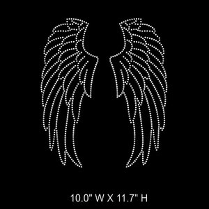 Rhinestone Transfer Only " Angel Wings " , Hot Fix, Iron On, Bling, DIY