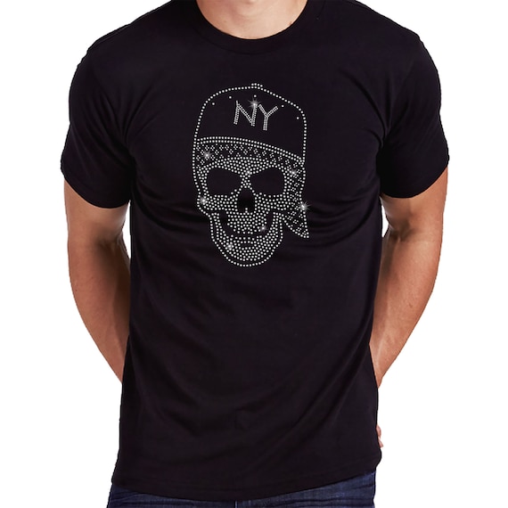 Camiseta calavera brillantes hombre hotsell