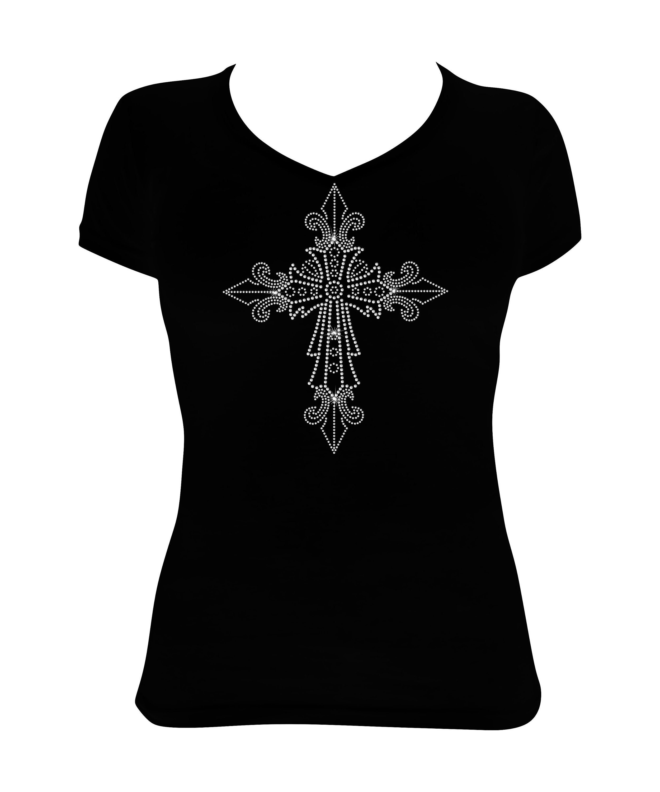 Women's Rhinestone Fitted Tight Snug Shirt 