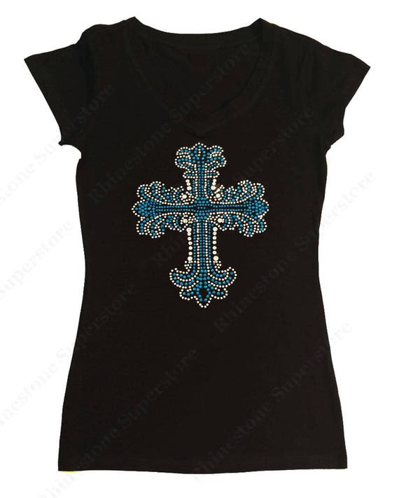 RED Iron on Rhinestone Tank Top Bling Christ Jesus God Shirt Woman of Faith