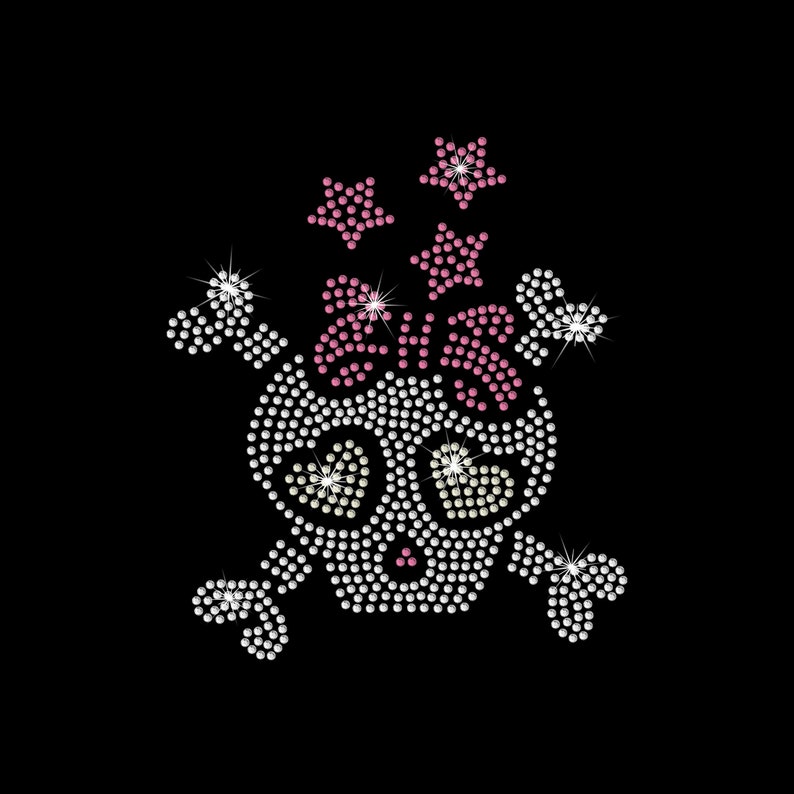 Rhinestone Transfer Skull & Stars and Heart Eyes - Etsy