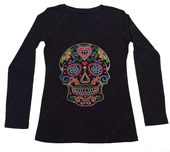 Women's Rhinestone & Rhinestud Fitted Tight Snug Shirt 