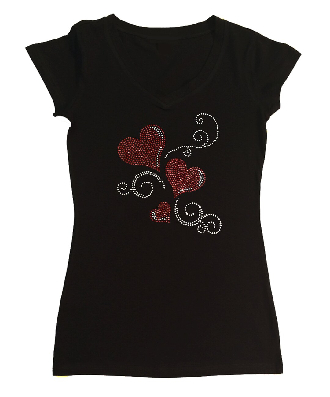 Women's Rhinestone Fitted Tight Snug Shirt 